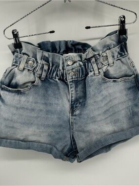 Almost Famous Light Blue Paperbag Denim Shorts